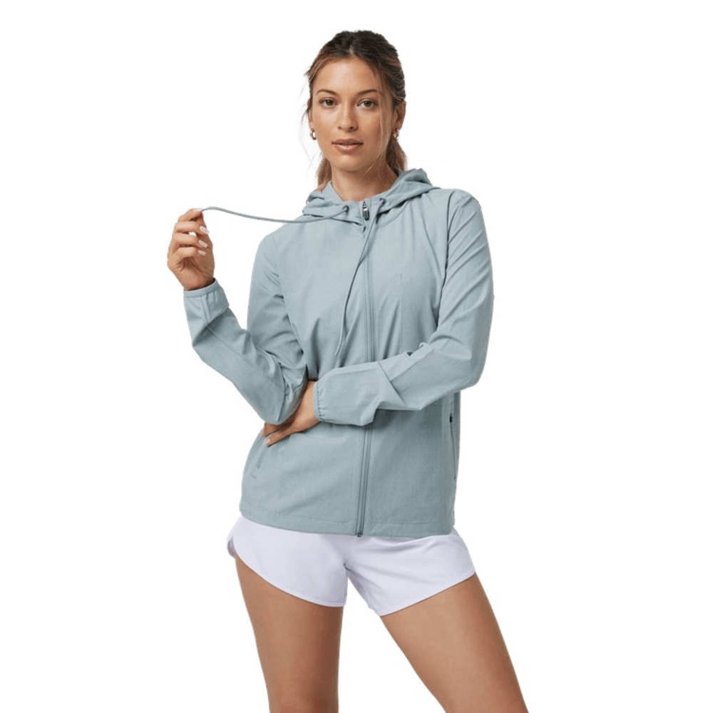 Vuori Lightweight Hooded Jacket Blue Size L Full Zip Athleisure